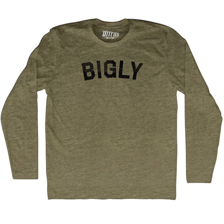 Bigly Adult Tri-Blend Long Sleeve T-shirt - Military Green