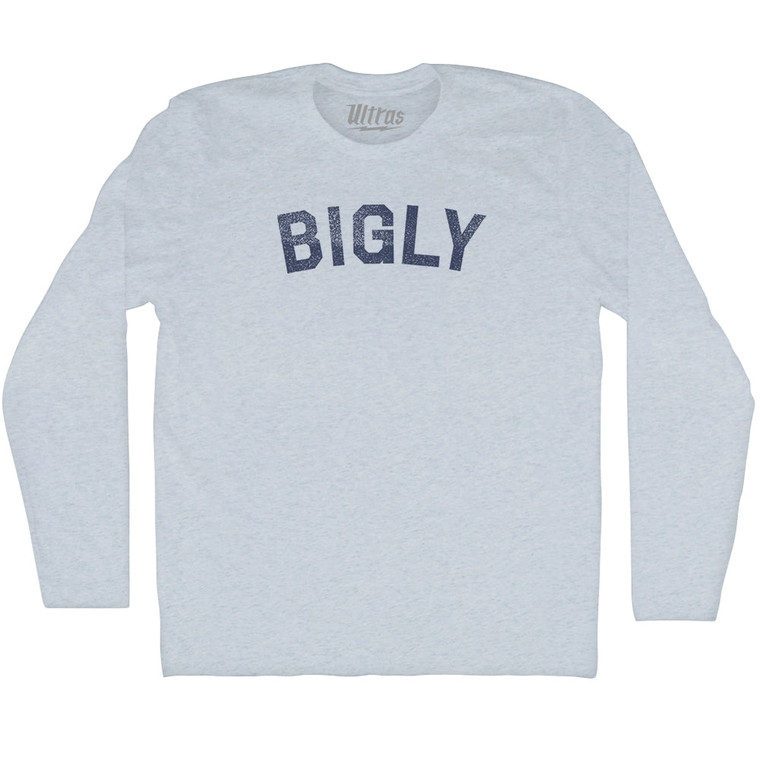Bigly Adult Tri-Blend Long Sleeve T-shirt - Athletic White