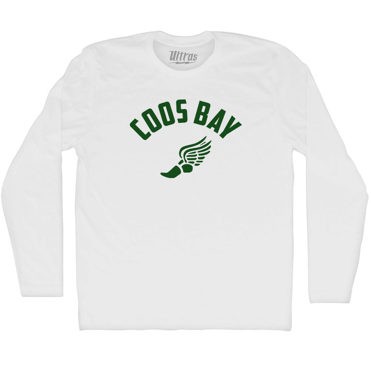 Prefontaine Coos Bay Running Wings Adult Cotton Long Sleeve T-shirt - White