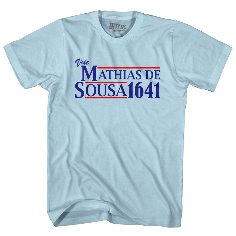 Vote Mathias de Sousa 1641 Adult Cotton T-shirt - Light Blue