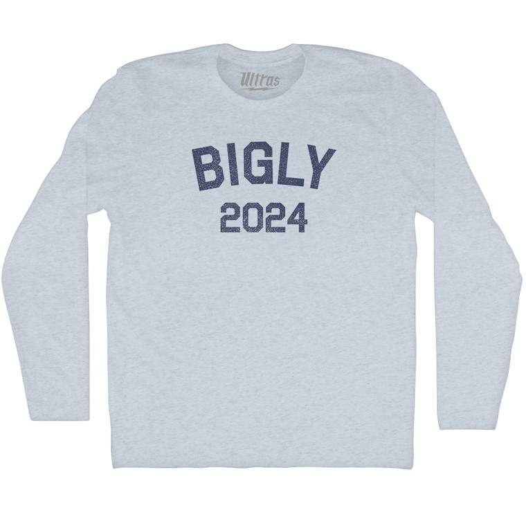 Bigly 2024 Adult Tri-Blend Long Sleeve T-shirt - Athletic White
