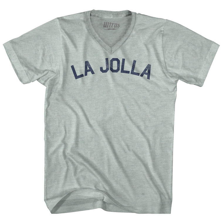 La Jolla Adult Tri-Blend V-neck T-shirt - Athletic Cool Grey