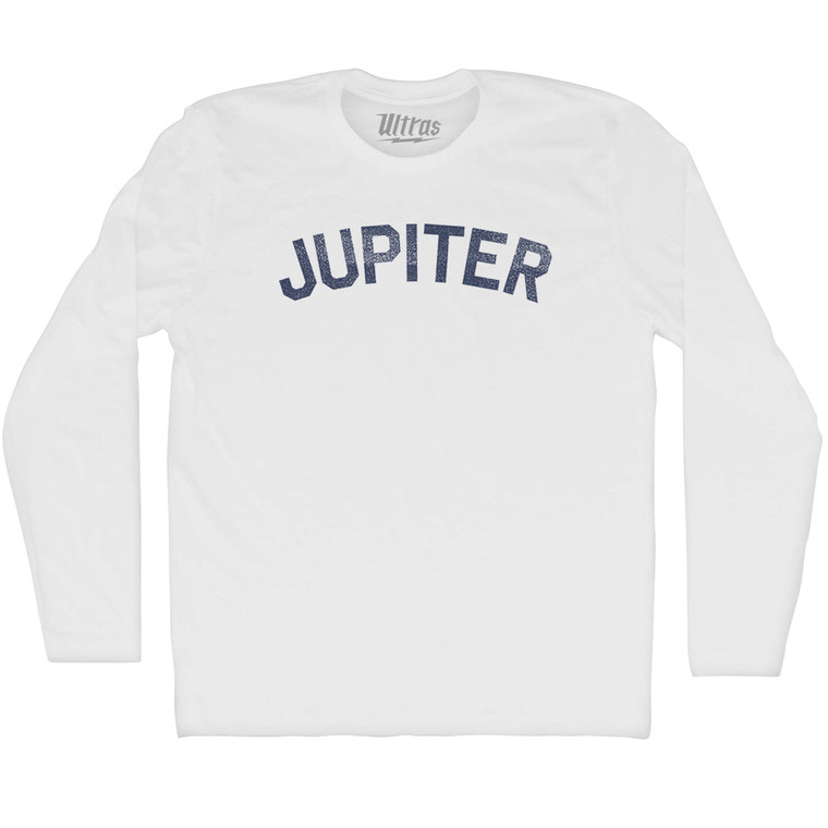 Jupiter Adult Cotton Long Sleeve T-shirt - White