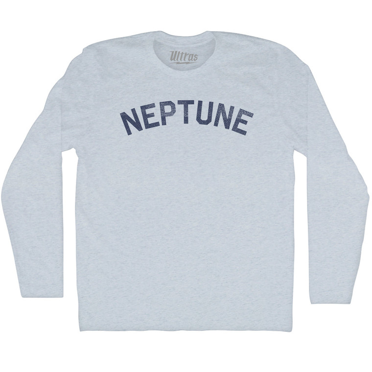 Neptune Adult Tri-Blend Long Sleeve T-shirt - Athletic White
