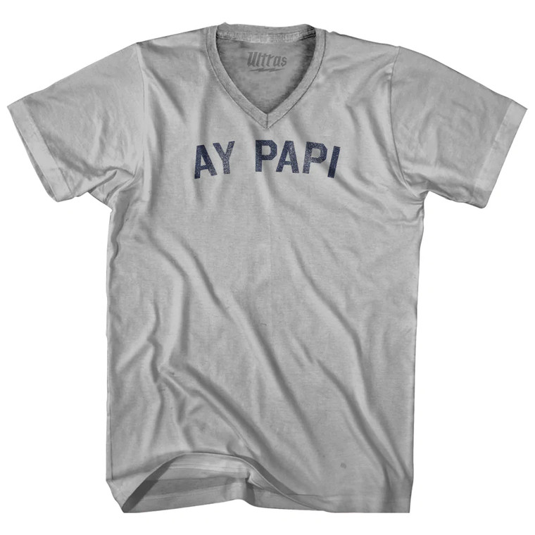 Ay Papi Adult Tri-Blend V-neck T-shirt - Cool Grey