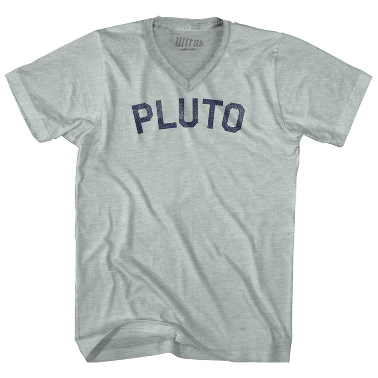 Pluto Adult Tri-Blend V-neck T-shirt - Athletic Cool Grey