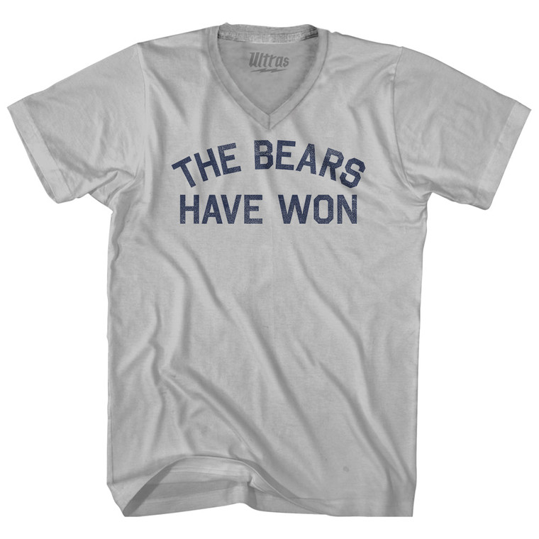 The Bears Have won Adult Tri-Blend V-neck T-shirt - Cool Grey