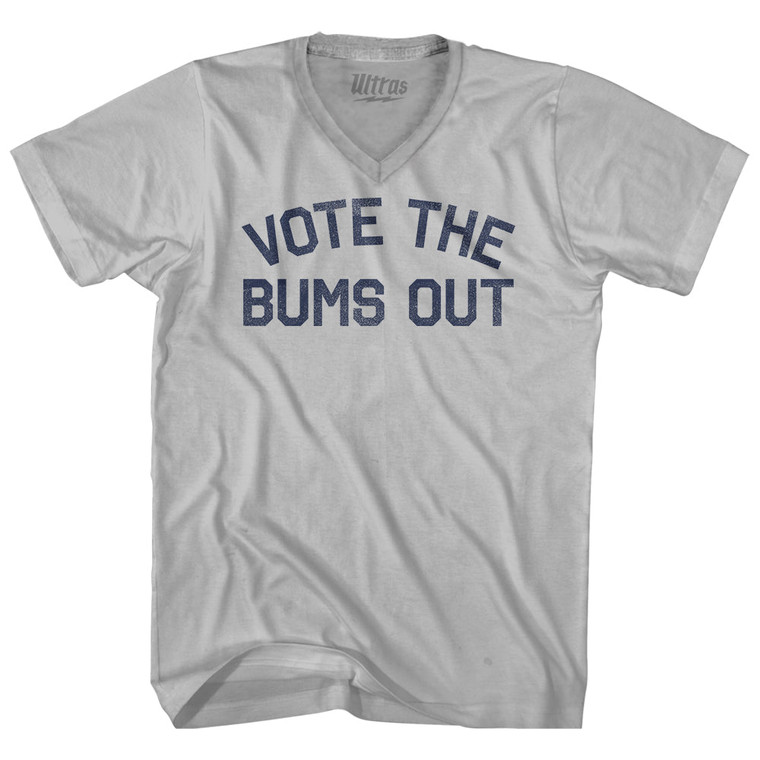 Vote The Bums Out Adult Tri-Blend V-neck T-shirt - Cool Grey