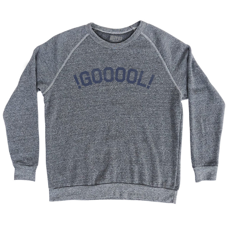 !GOOOOL! Soccer Adult Tri-Blend Sweatshirt - Athletic Grey