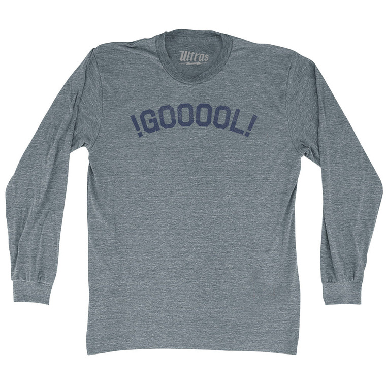 !GOOOOL! Soccer Adult Tri-Blend Long Sleeve T-shirt - Athletic Grey
