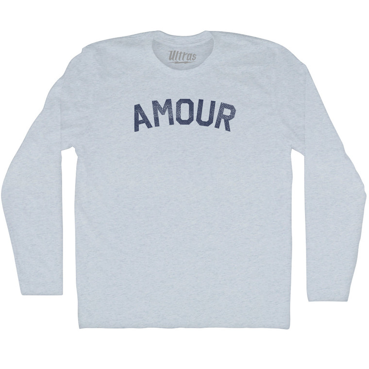 Amour Adult Tri-Blend Long Sleeve T-shirt - Athletic White