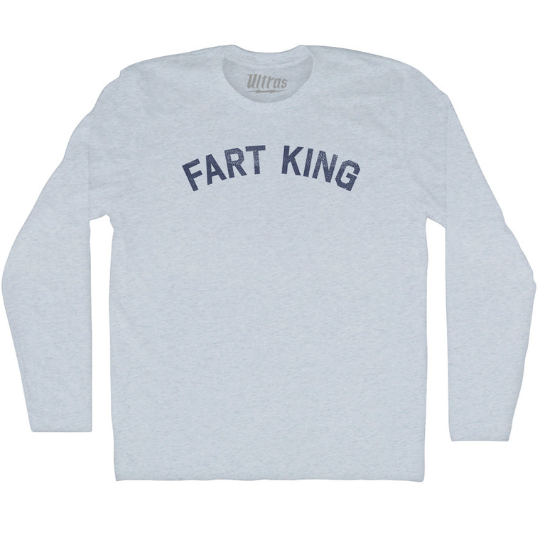 Fart King Adult Tri-Blend Long Sleeve T-shirt - Athletic White