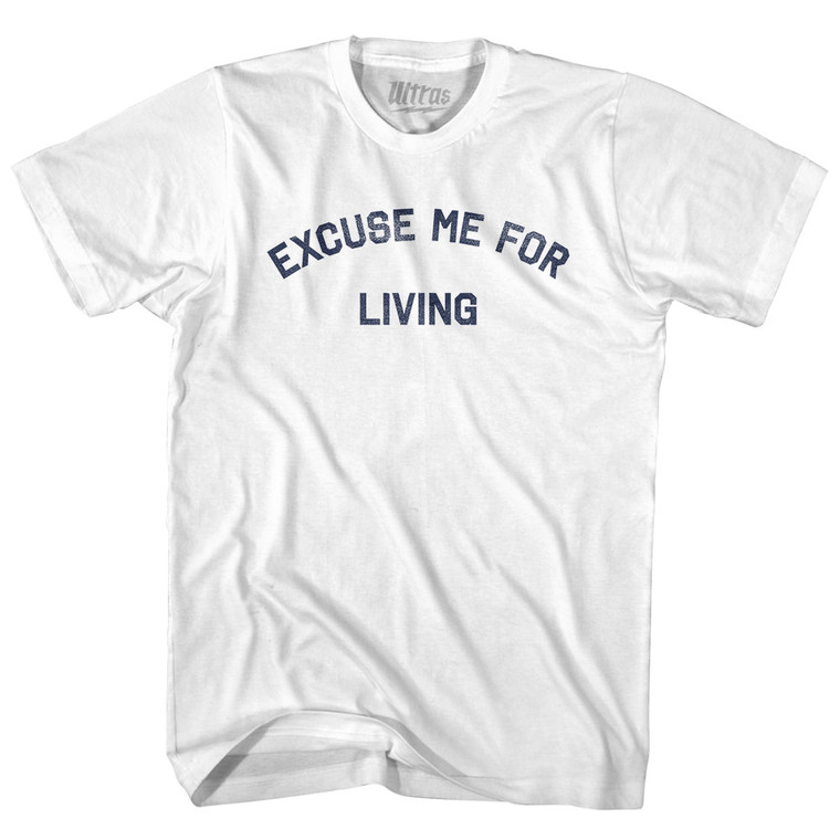 Excuse Me For Living Youth Cotton T-shirt - White