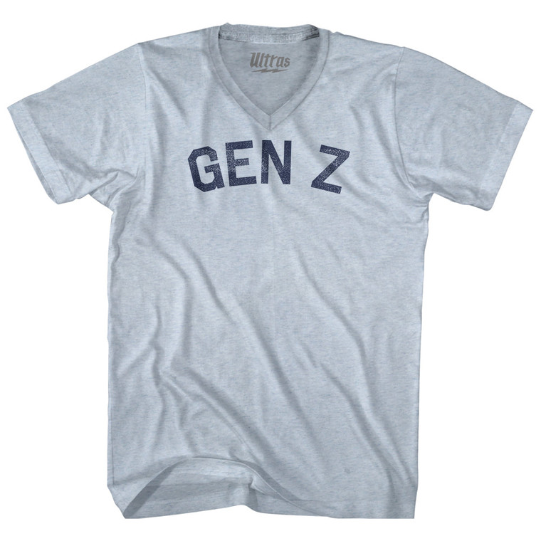 Gen Z Adult Tri-Blend V-neck T-shirt - Athletic White