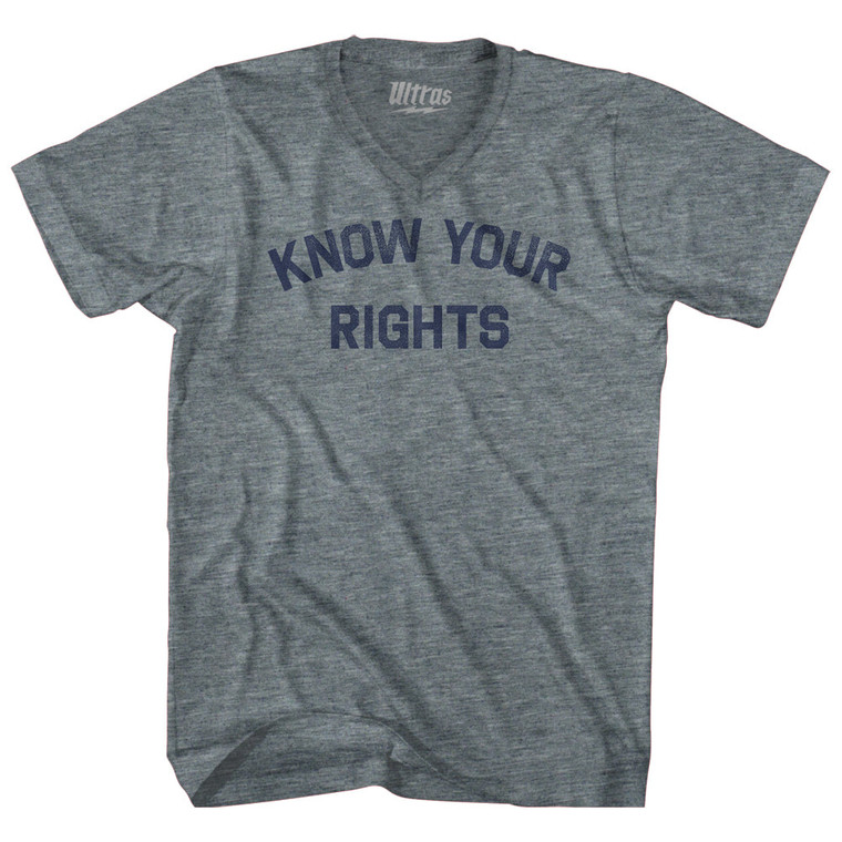 Know Your Rights Tri-Blend V-neck Womens Junior Cut T-shirt - Athletic Grey