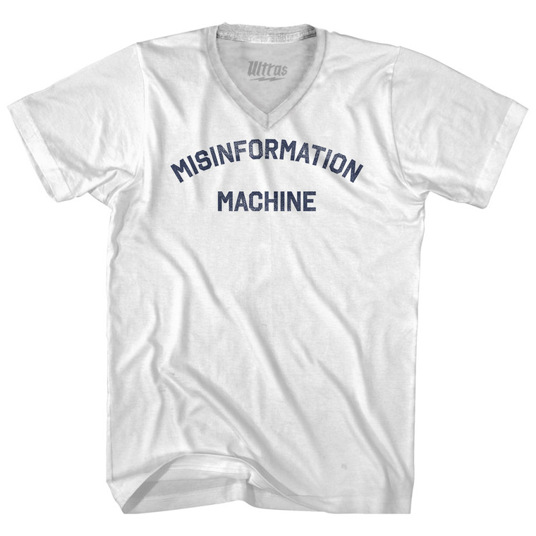 Misinformation Machine Adult Tri-Blend V-neck T-shirt - White