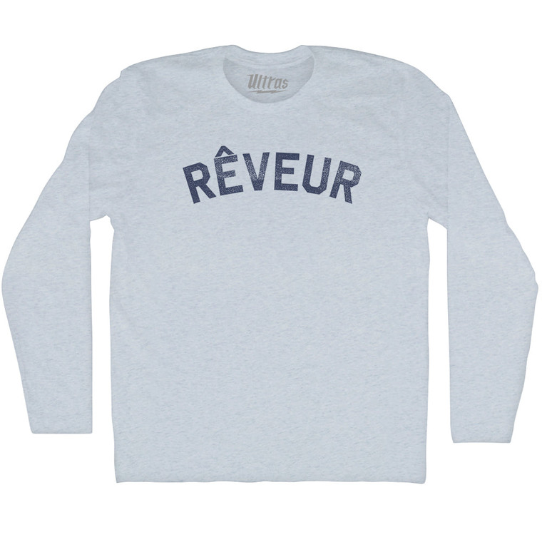 Reveur Adult Tri-Blend Long Sleeve T-shirt - Athletic White
