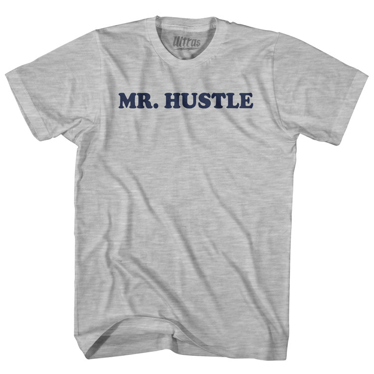 Mr Hustle Adult Cotton T-shirt - Grey Heather