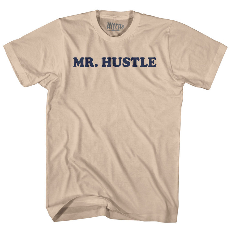 Mr Hustle Adult Cotton T-shirt - Creme