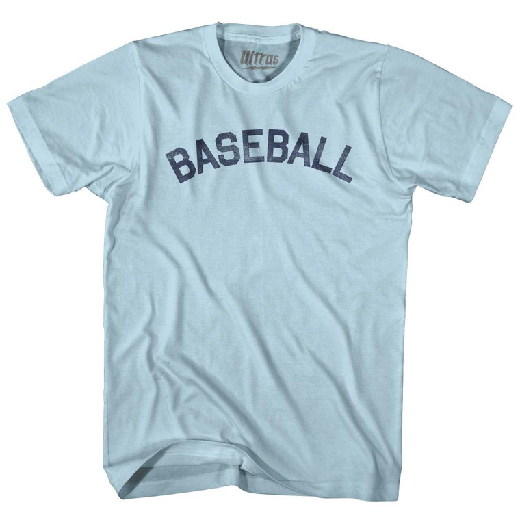 Baseball Adult Cotton T-Shirt-Light Blue