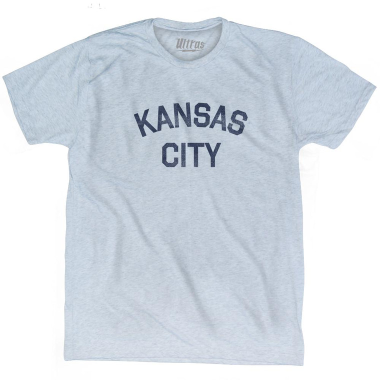 Kansas City Adult Tri-Blend T-Shirt - Athletic White