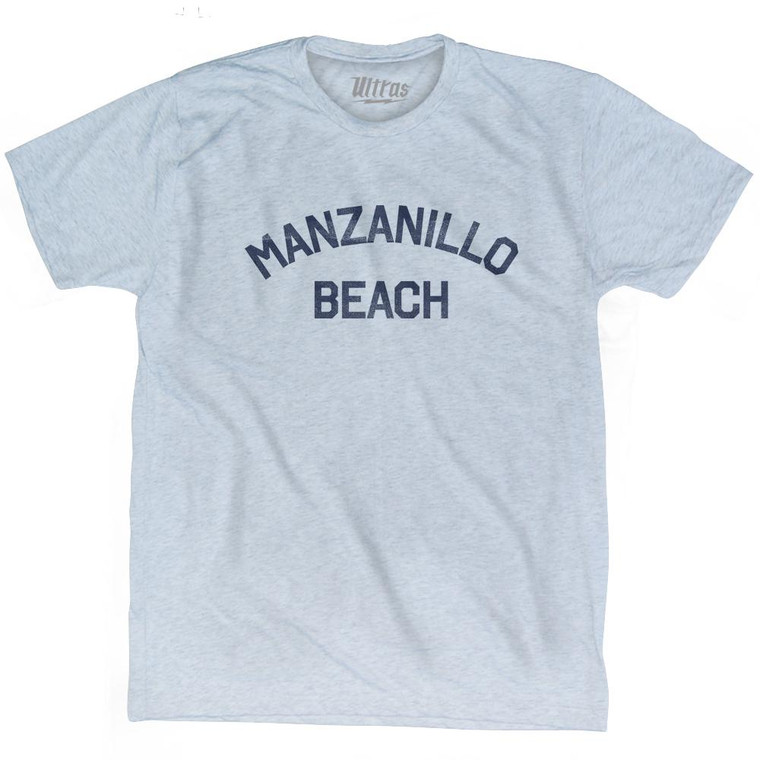 Manzanillo Beach Adult Tri-Blend T-Shirt - Athletic White