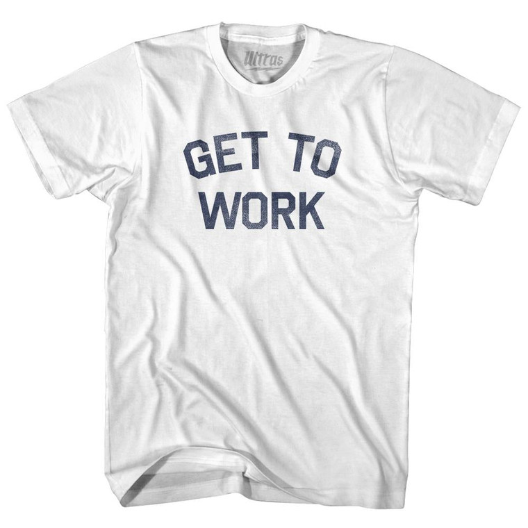 Get To Work Womens Cotton Junior Cut T-Shirt - White