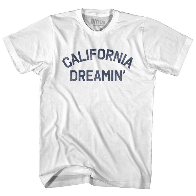 California Dreamin Womens Cotton Junior Cut T-Shirt - White California Dreamin Womens Cotton Junior Cut T-Shirt - White