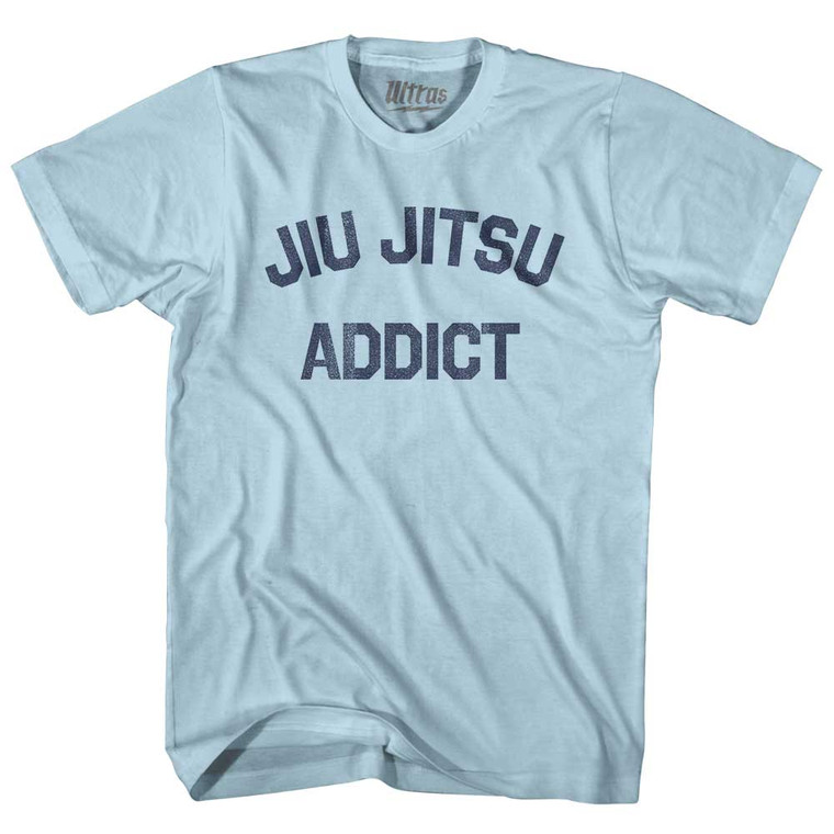 Jiu Jitsu Addict Adult Cotton T-shirt - Light Blue