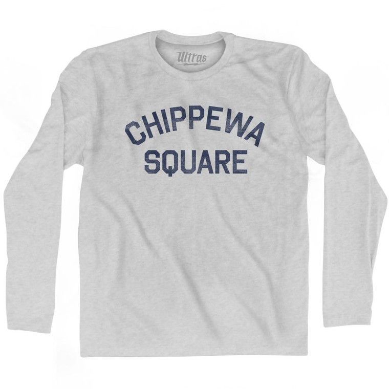 Chippewa Square Adult Cotton Long Sleeve T-Shirt - Grey Heather