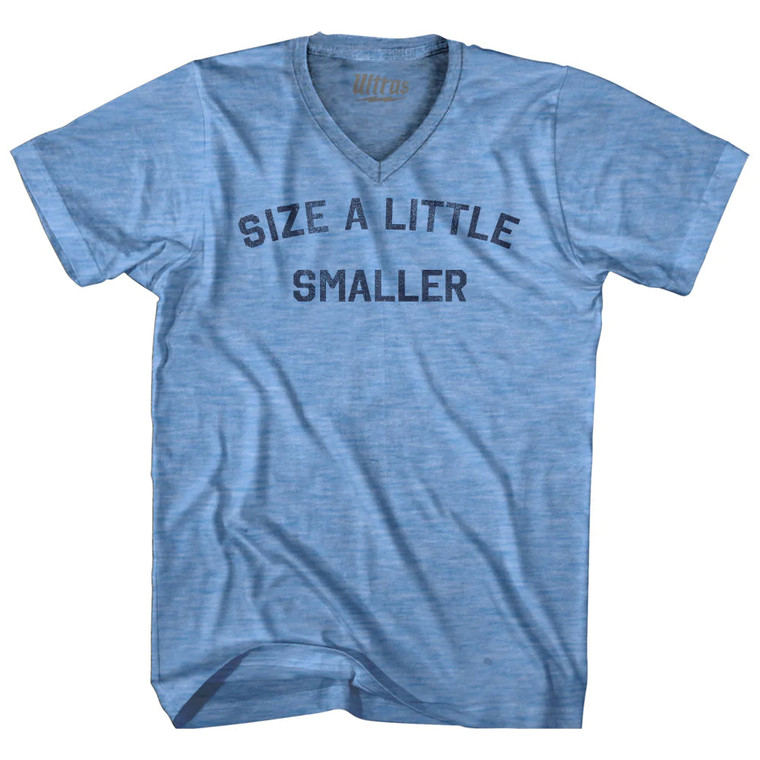 Size A Little Smaller Adult Tri-Blend V-neck T-shirt - Athletic Blue