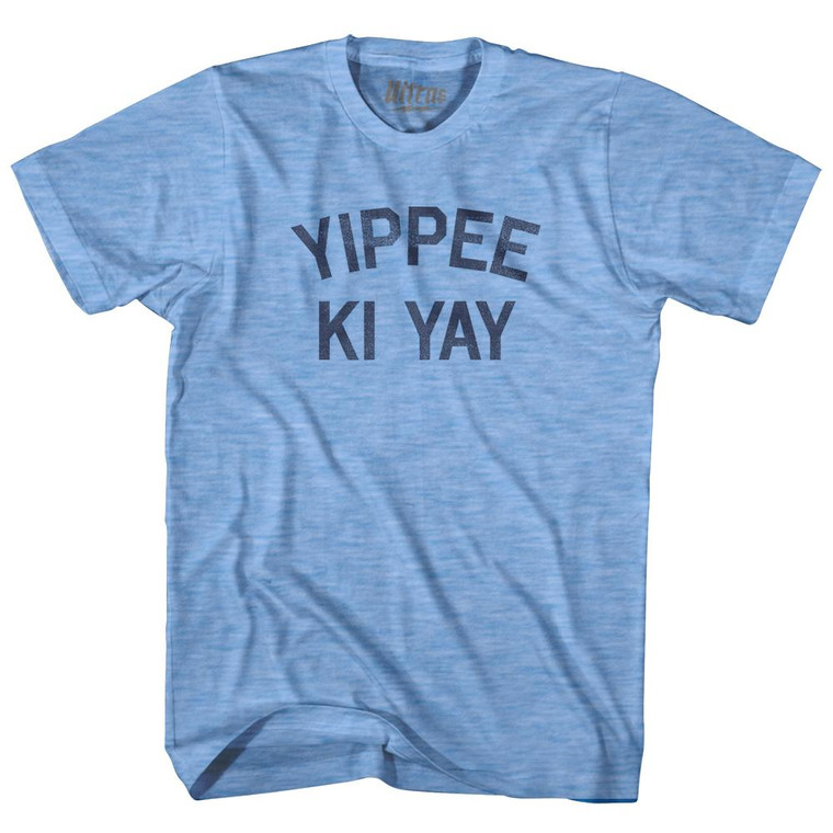 Yippee Ki Yay Adult Tri-Blend T-Shirt - Athletic Blue