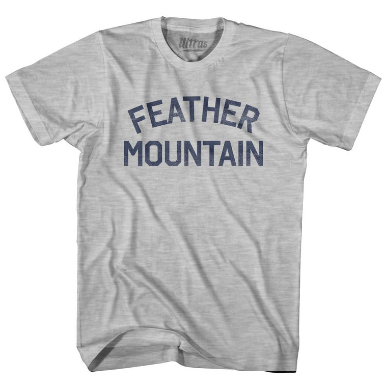 Feather Mountain Adult Cotton T-Shirt - Grey Heather