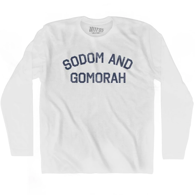 Sodom And Gomorrah Adult Cotton Long Sleeve T-Shirt - White