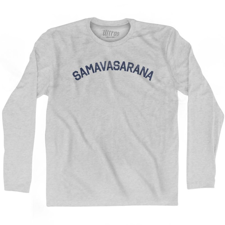 Samavasarana Adult Cotton Long Sleeve T-Shirt - Grey Heather