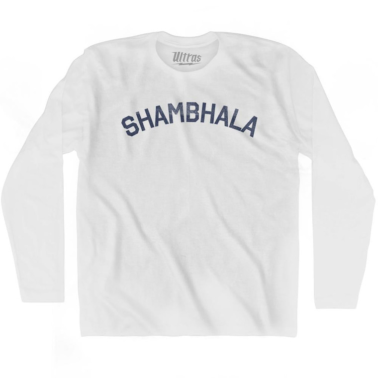 Shambhala Adult Cotton Long Sleeve T-Shirt - White
