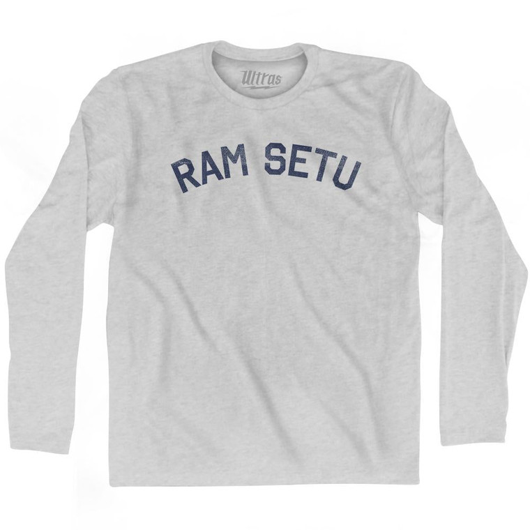 Ram Setu Adult Cotton Long Sleeve T-Shirt - Grey Heather