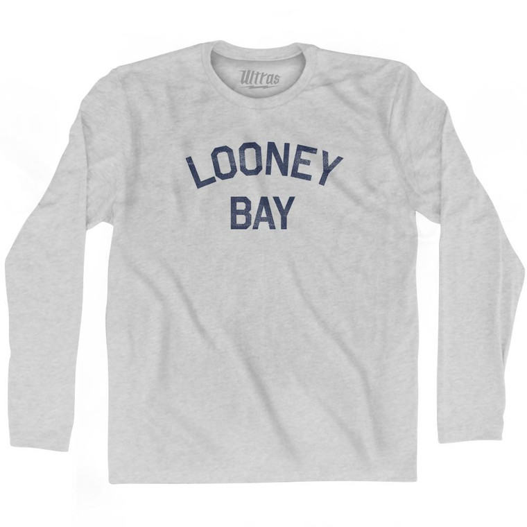 Looney Bay Adult Cotton Long Sleeve T-Shirt - Grey Heather