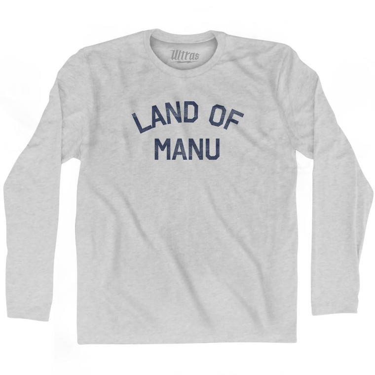Land Of Manu Adult Cotton Long Sleeve T-Shirt - Grey Heather