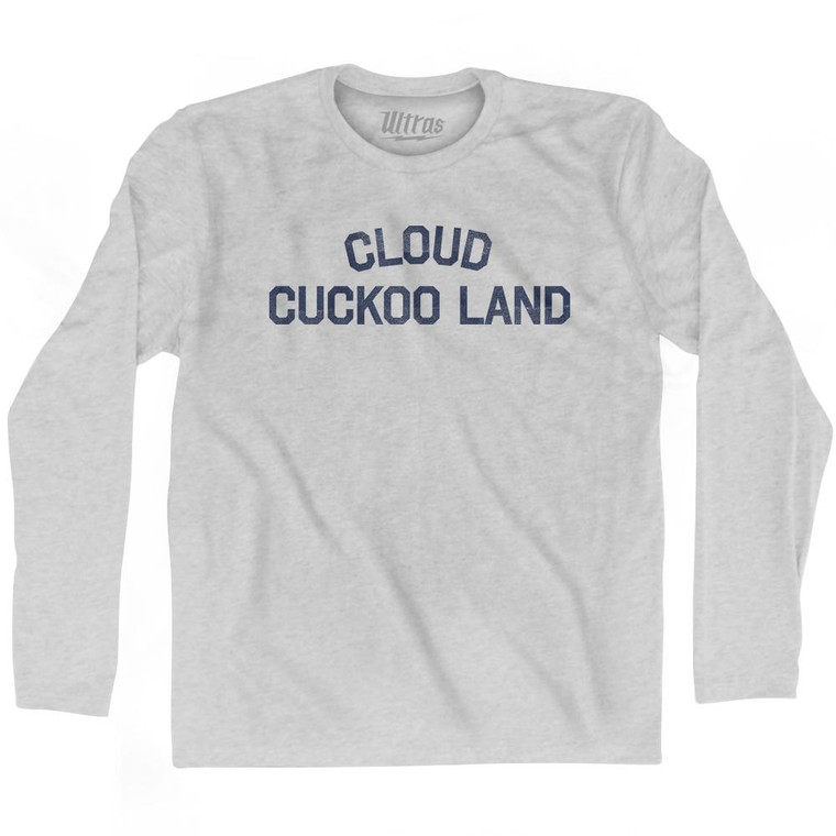 Cloud Cuckoo Land Adult Cotton Long Sleeve T-Shirt - Grey Heather