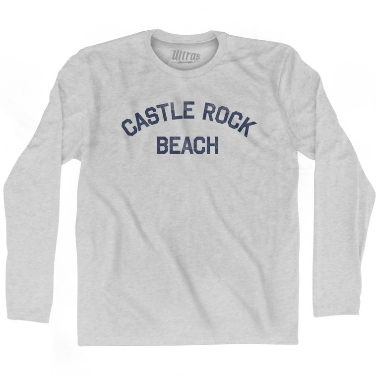 Castle Rock Beach Adult Cotton Long Sleeve T-Shirt - Grey Heather Castle Rock Beach Adult Cotton Long Sleeve T-Shirt - Grey Heather