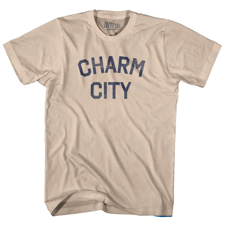 Charm City Adult Cotton T-Shirt-Creme