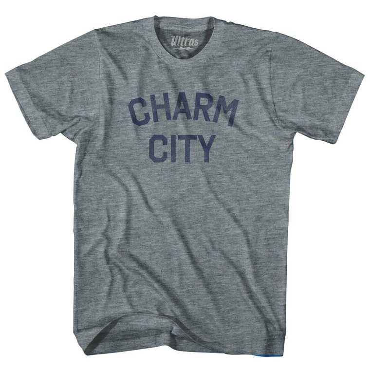 Charm City Womens Tri-Blend Junior Cut T-Shirt - Athletic Grey