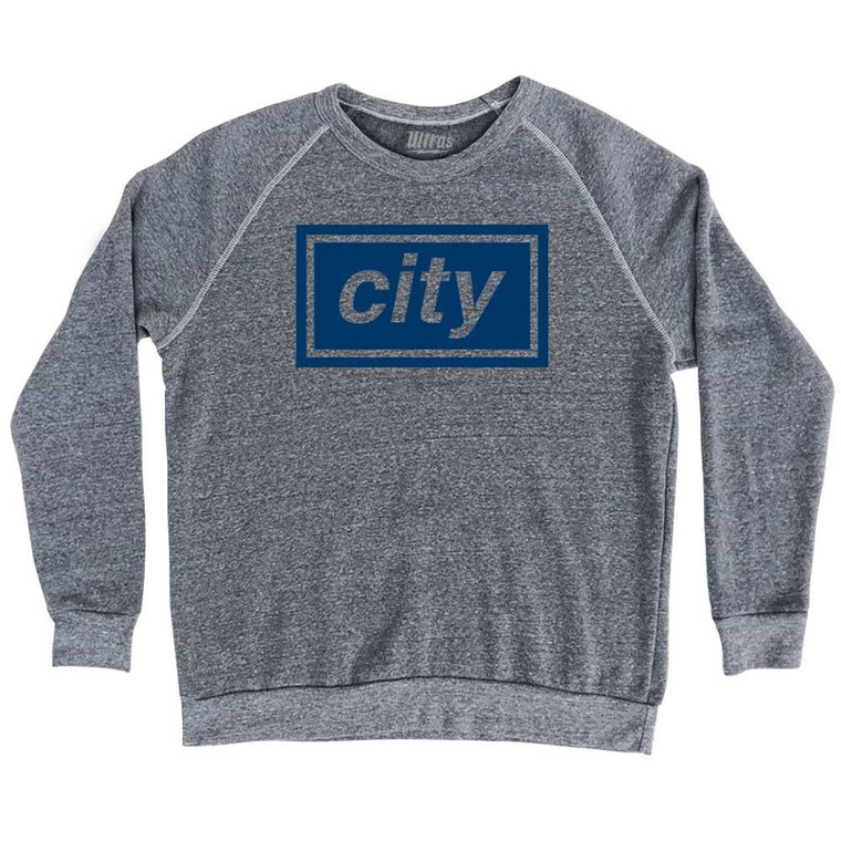 Manchester City Oasis Adult Tri-Blend Sweatshirt - Athletic Grey
