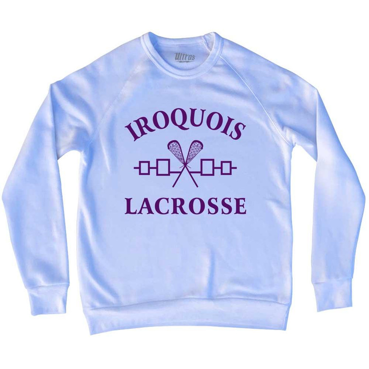 Iroquois Lacrosse Purple Adult Tri-Blend Sweatshirt - Heather Grey