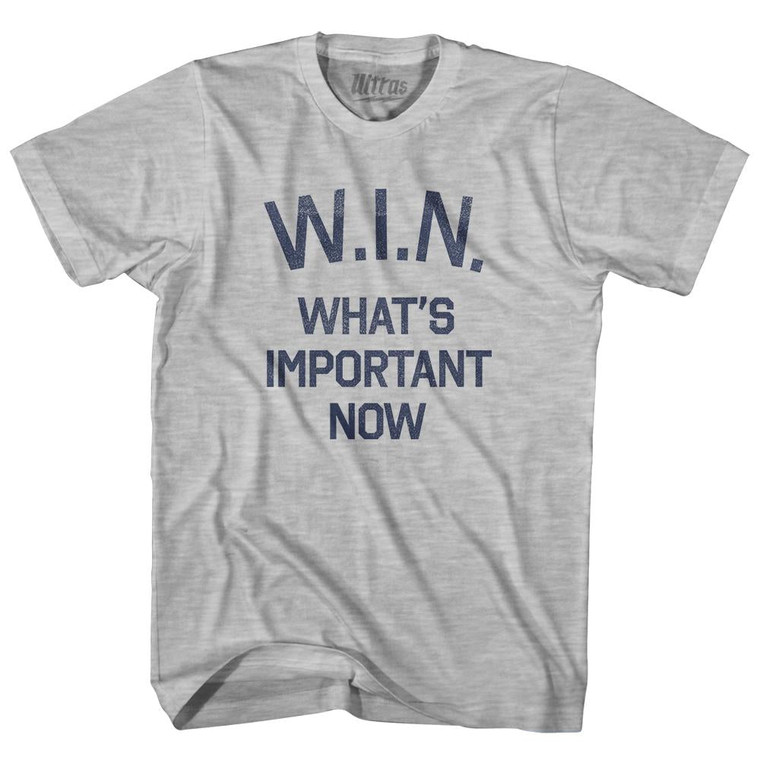 Whats Important Now (W.I.N) Womens Cotton Junior Cut T-Shirt - Grey Heather