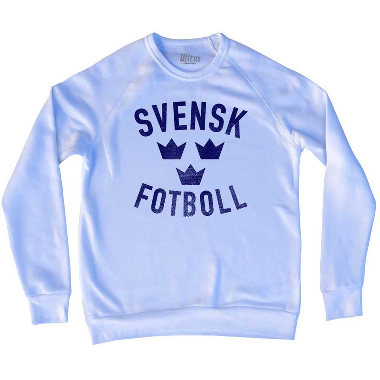 Sweden Svensk Fotboll Adult Tri-Blend Sweatshirt - White