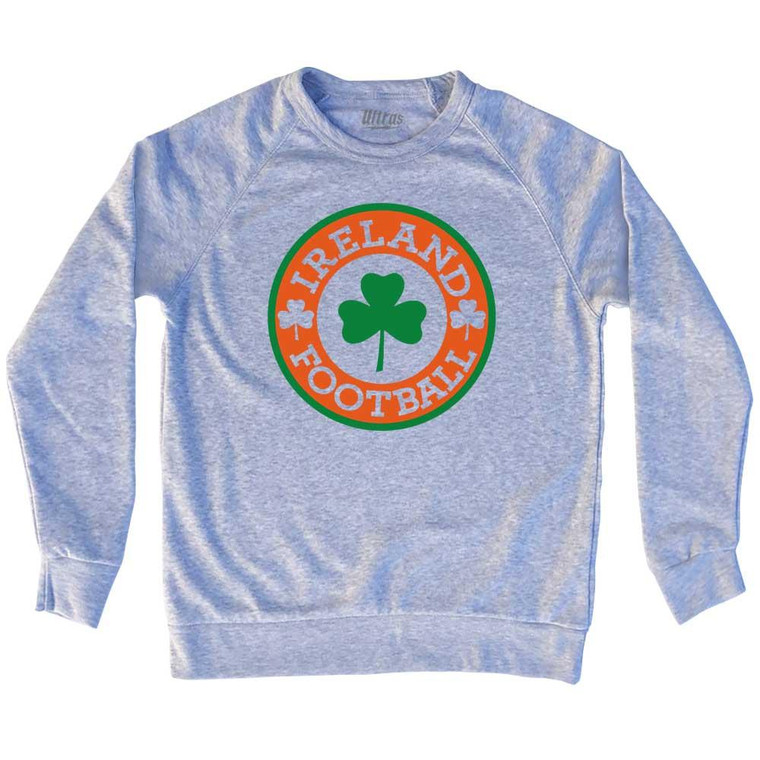 Ireland Football Clover Adult Tri-Blend Sweatshirt - Heather Grey