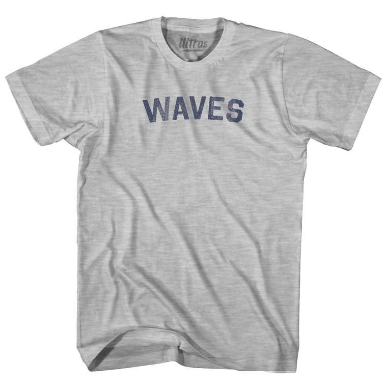 Waves Adult Cotton T-shirt - Grey Heather