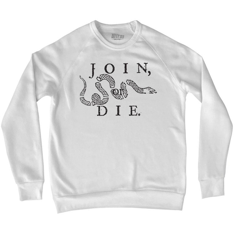 Join Or Die Adult Tri-Blend Sweatshirt - White